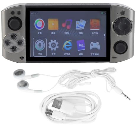 Tbest Handheld-Spielekonsole mit 5,1-Zoll-HD-Display, Wiederaufladbare Spielekonsole mit Integrierten Benutzerdefinierten Chips, Musik-Player, Video-Player, Kamera, DV, Audiorecorder,