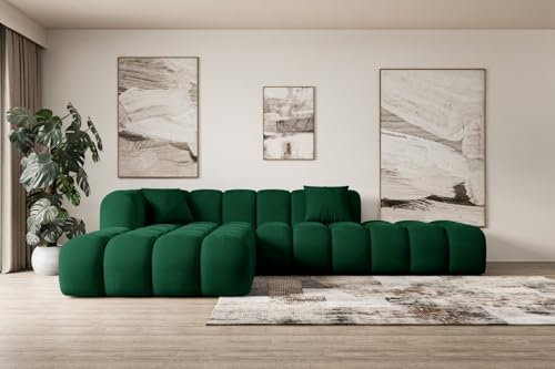 ALTDECOR Ecksofa in L-Form Corner Sofa Bett Eckcouch Couch Wohnlandschaft Cauchsofa Olea-L2-309x190x70 cm Grün