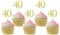 Sotpot 30PCS Gold Glitter 40th Birthday Cupcake Toppers Cheers to 40 Years Cupcake Picks for 40th Birthday Anniversary Party Decorations