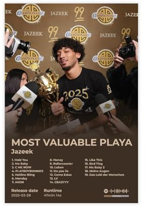 bpoejge Jazeek Playa Musik-Rap-Album-Cover, Trackliste, Kunstposter, cooles Rapper, Hip-Hop-Sänger-Fans, Geschenk, Leinwand, Poster, Schlafzimmer, Dekoration, Landschaft, Büro, Raumdekoration