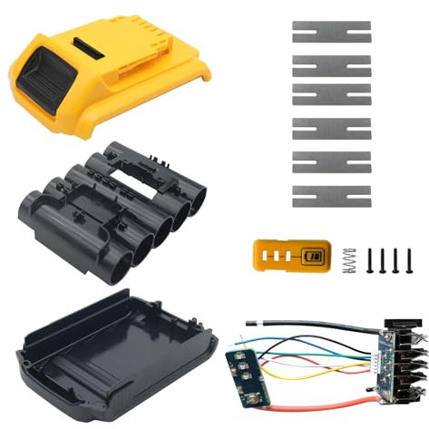5-Cell 18650 Cover Battery Case Replacement for Dewalt DCB200, DCB201, DCB203, DCB204 Plastic Protective Cover 18V/20V 2.0Ah 3Ah 4.0Ah Broken Battery Rebuild Kit