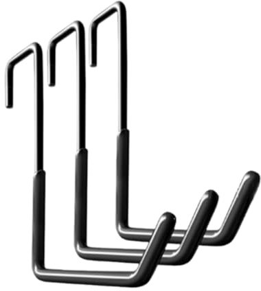 Ronyme Ensemble de 3 Crochets en Métal pour Garage, pour Suspendre des Outils et des Accessoires, Noir
