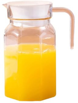 Jarra de agua de 600 ml con tapa, jarra de plástico transparente para bebidas frías y calientes de zumo, té helado, hervidor de leche, jarra (estilo B)