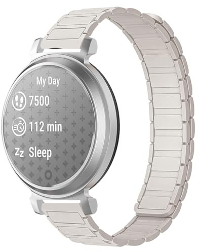 RosMank Silikon Armband kompatibel mit Garmin Lily 2, Magnetischer Ersatzarmband für Garmin Lily 2 Active, Weiß