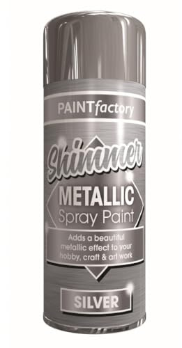 PF Metallic Spray Paints – 200ml & 400ml Aerosol Coatings for Wood, Metal, Plastic & DIY Projects – Silver, Gold, Rose Gold & Champagne Finishes (Metallic Silver 200ml - 7137)