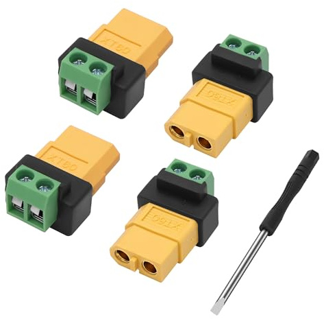 MEIRIYFA XT60 a 2 pin, adattatore morsetto a vite senza saldo, XT60, connettore senza saldatura da femmina a 2 pin, adattatore morsetto a vite per pannello solare, centrale elettrica portatile (4