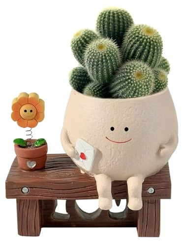 SGZIOO Blumentopf Gesicht, Lustige Blumentöpfe, Süße Blumentöpfe mit Sonnenblume, Sukkulenten Topf mit Smiley-Gesicht, Lustiger Pflanzentopf für Gartendeko, Geschenk Pflanzenliebhaber (Sonnenblume)