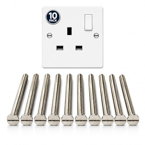 M3.5 Electrical Socket Screws | Slotted Countersunk | 40, 50 & 75mm | 10/20 Pack | Nickel Plated (10pk)