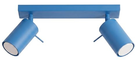 SOLLUX lighting Deckenleuchte innen LED GU10 2-Flammig himmelblau, Ring | Deckenlampe für Wohnzimmer, Küche, Flur und Arbeitsbereich, verstellbare GU10 Spots aus Stahl