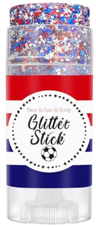 Bâton Pailleté Tricolore Paillettes Rouge Blanc Bleu | Peinture Visage Scintillante Nomade pour Femmes, 4 Juillet, Saint-Valentin, Fêtes, Festival, Soirée,