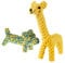 SunGrow Giraffe Cotton Knot Puppy & Ferret Ropes, Handwoven Chew Items for Small Breeds Dog, for Teeth and Gums, 2 Pieces per Pack
