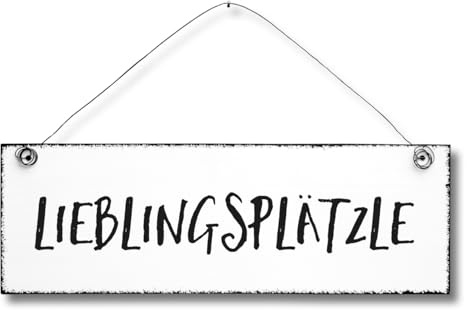 Lieblingsplätzle - Dekoschild Türschild Wandschild Holz Deko Schild 10x30cm Holzdeko Holzbild Deko Schild Geschenk Mitbringsel Geburtstag Hochzeit Weihnachten