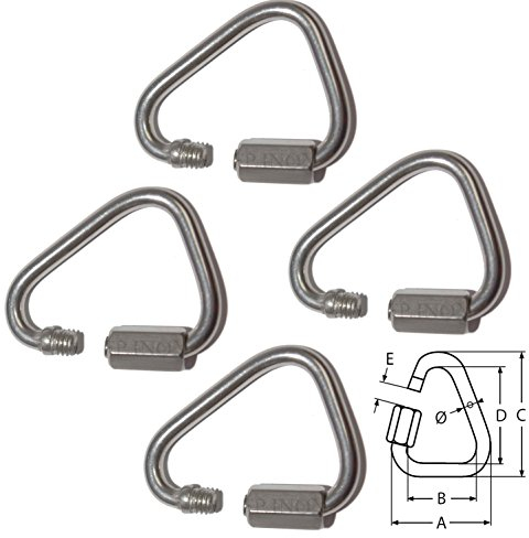 FP INOX Karabiner Delta Fil 4 mm (4 Stück) Edelstahl 316 – A4