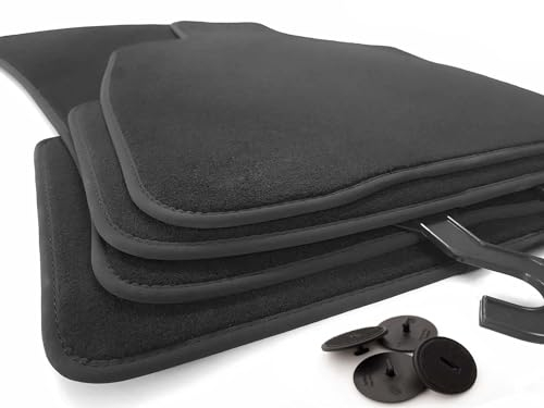 Fußmatten für 5er BMW G30 G30 M5 F90 Velours Matten in Original Qualität Automatten Set 4-teilig Schwarz