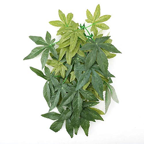Mumusuki Piante artificiali Foglie finte Plastica Erba verde ventosa per acquario Serbatoio pesce Rettile Scatola Gabbia Terrario Ornamenti Fuori Giardino domestico Decorazioni (40cm)