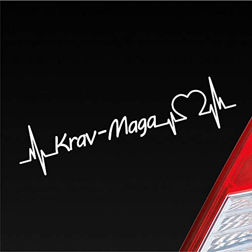 Hellweg Druckerei Krav-MAGA Herzschlag Kampfsport Wettkampf Sport Liebe Auto Aufkleber Sticker Heckscheibenaufkleber