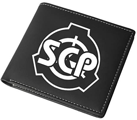 WANHONGYUE SCP Anime-Druck Geldbörse für Männer Portemonnaie Kunstleder Brieftasche Schwarz