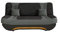 MOEBLO Sofa mit Schlaffunktion und Bettkasten, Couch für Wohnzimmer, Schlafsofa Federkern Sofagarnitur Polstersofa Wohnlandschaft mit Bettfunktion - Feba (Schwarz + Grau (Alova 04+Alova 10))