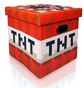 Minecraft TNT Block Storage Tote | Minecraft Storage Cube | 15-Inch Box & Lid