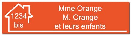 Mygoodprice - Placa para buzón, grabado de nombre y número, autoadhesiva y personalizable, de 10 x 2,5 cm, naranja