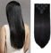 Cybelleza 60cm Clip in Extensions Haarverlängerung 8 Teile Clip in Haarteil Kunsthaare Glatt Synthetische Haare Clip in Haarextension Voluminös Natürlich Lang haarverdichtung, Schwarz