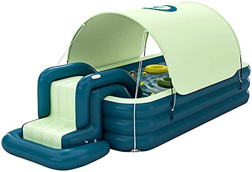 Piscinas al Aire Libre Centro Juegos al Aire Libre Regalos Juguetes Agua Aprendizaje Piscina para Niños Piscinas Hinchables para Niños Mayores 3 Años,Green-2.6M