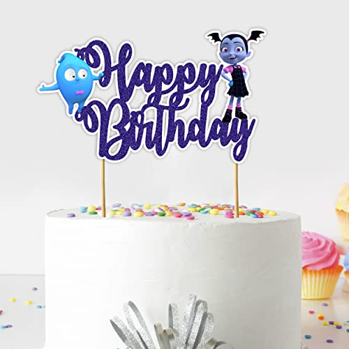 Vampirina Happy Birthday Cake Topper - Lustige Partydekoration - Stilvolles Kuchenzubehör - Langlebig & Wiederverwendbar - Perfekt für Feiern, Events & Festliche Versammlungen