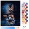 Komicea Peinture par Numéros Adultes Enfants Débutants, DIY Kits de Peinture à L'huile, Peinture par Numéros pour la Décoration de la Maison, Livrée avec Peinture et Pinceau, Chat et Tigre(40 * 50cm)