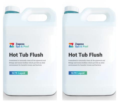 Zagosa Spa & Pool 10ltr Hot Tub Flush Whirlpool Bath Cleaner - Biofilm remover, system flush for spas and hot tubs