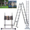Extendable Ladders Telescopic Loft Ladder 5M Telescoping Ladders Multi Purpose Folding Extension Ladder,Non-slip Multifunction Extending Ladder Telescopic A Frame Ladder,Max 330Lbs & EN131(2.5M+2.5M)