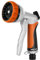 RESTMO Hose Pipe Spray Gun, Heavy Duty Garden Hose Spray Gun, High Pressure Hose Nozzle, Metal Hand Sprayer with 7 Patterns and Water Flow Control, Ideal to Water Plant & Lawn, Wash Car & Pet (Orange)