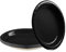 16Pcs Black Paper Plates Party Supplies,9 Round Dessert Plates Dinner Luncheon Plates Plates Tableware Creative DIY Paper Plates Solid Color Party Plates for Kids Adult Birthday,BBQ,Picnic