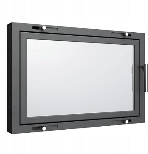 New Backofentür 80x50 Kamintür mit Glas Ofentür Kamintür Pizzaofentür Gußeisen Steinofentür Das Türchen zum Ofen | Öffnungsrichtung: Rechts | Der Griff Links | Modell X6