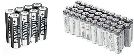 Ansmann AA Batteries [Pack of 8] Long Lasting High Capacity Disposable AA Type 1.5V Extreme Lithium Battery For Flashlight & Amazon Basics AA Alkaline Batteries, Industrial Double A, 40-Pack