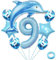 Weenkeey 9 Jahre Delfin Geburtstag Deko: 10-teiliges Set mit Delphin, Zahl 9, Sternen, Konfetti und Stroh - Hellblau - BALLOON - Jungen (9 Jahre) - Unisex - Kinder - Geburtstag