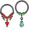 Longbeauty 14G Edelstahl Septum Nasenringe Knorpel Helix Ohrringe Fledermaus Clicker Nase Hoops Piercing Schmuck für Frauen Männer, 2 Pcs