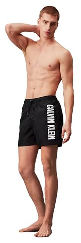 Calvin Klein Herren Badehose Medium Drawstring Lang, Schwarz (Pvh Black), XXL