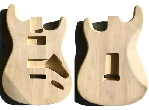 WUQIMUSC Gitarrenkörper, unlackiertes Lindenholz, Ersatz für HH-Tonabnehmer im ST-Stil