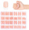 JSRQT 360 Pieces Nude French Tip False Nails Fingernails Full Cover Glue on Nails French Tip Natural Stick on French Manicure Nails for Women Girls Fake Nails French False Nails Nail Art DIY