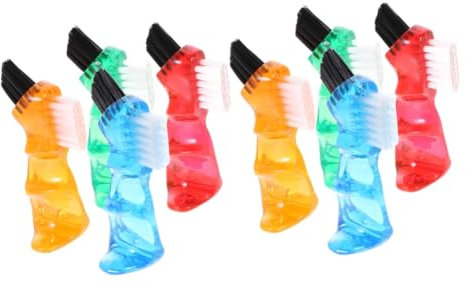 JECOMPRIS Prothesenbürste Extra Hart 8 Stk Zahnbürste Prothesenbürste Prothesenbad Mikrobürste Doppelkopf Reinigungsbürste Multifunktion Doppelseitige Bürste Gebiss Zahnersatz Damen Mini-bürste