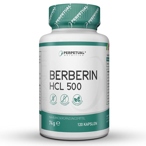 Berberina | 500 mg HCL - Berberine | 120 Capsule - per 4 Mesi | Regolazione Glicemia - Supporto al Colesterolo e Metabolismo - Azione Depurativa - Antinfiammatoria | Naturale