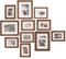 Muzilife Bilderrahmen 11er Set mit Passepartout, Fotorahmen für Fotos Collagen in 8pcs 17x12cm + 3pcs 19x24cm, für Galerien Restaurants Wohnung (Braun)