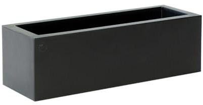 newgarden - Jardinera Rectángular JARA Decorativa para Interior y Exterior Muy Resistente a los Rayos UV. Maceta Larga para Flores y Plantas. Hecha de Polietileno en España (60x20 cm, Negro)