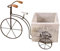 Colcolo Fahrrad-Blumentopf, Holz-Blumentopf, Fahrrad-Pflanzgefäß, dekorativer Blumenbehälter für Terrasse, Balkon, Regal, Hofdekoration, Weiß