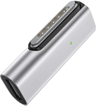 Lanhiem 140W PD Schnellladung USB C auf Magnetisch 3 Adapter, Typ-C zu Mags 3 Konverter mit LED-Anzeigeleuchte für MacBook Pro 2023 (M2), MacBook Air 2022(M2) MacBook Pro 2021(M1), Silber