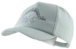 Sterntaler Basecap mit Saurier Stickerei - Jungen Baseball Cap aus Baumwolle mit Wabenstruktur - Sommer Cappy elastisch mit Gummizug - Sportive Baby und Kinder Schirmkappe, steingrün, Größe 47