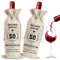 QXRXN Bolsa para botellas de vino de yute, 2 unidades, regalos para 30, 40, 50, 60, cumpleaños, mujer y hombre, bolsas para botellas de vino, bolsas de regalo, regalos para amantes del vino, bodas,