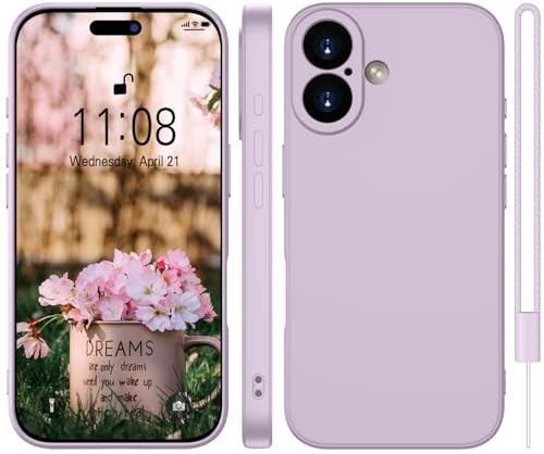WXX für iPhone 16 Hülle Silikon Case 6.1'' Lila | Handyhülle für iPhone 16 Dünn Slim mit Microfiber,Kratzfeste Rundumschutz Case Hülle