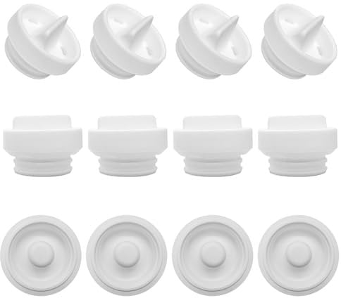 Replacement 8 Duckbill Valves/Duck Bill Valve & 4 Silicone Membrane/Diaphragm Compatible with Elvie Stride Wearable Breast Pump, Accessories Made by Durceler, Not Original Elvie Stride Pump Parts