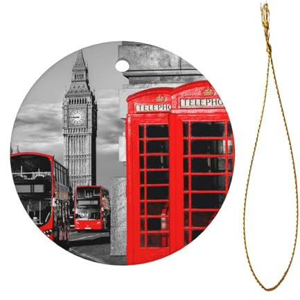 England UK London Telefonmuster Keramik-Anhänger, Weihnachtsbaumschmuck, personalisierte Weihnachtsschmuck